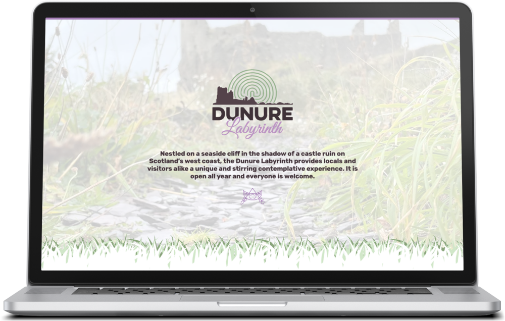 Dunure Labyrinth website displayed on a macbook